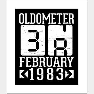 Oldometer 38 Years Born In February 1983 Happy Birthday To Me You Papa Daddy Mom Uncle Brother Son Posters and Art